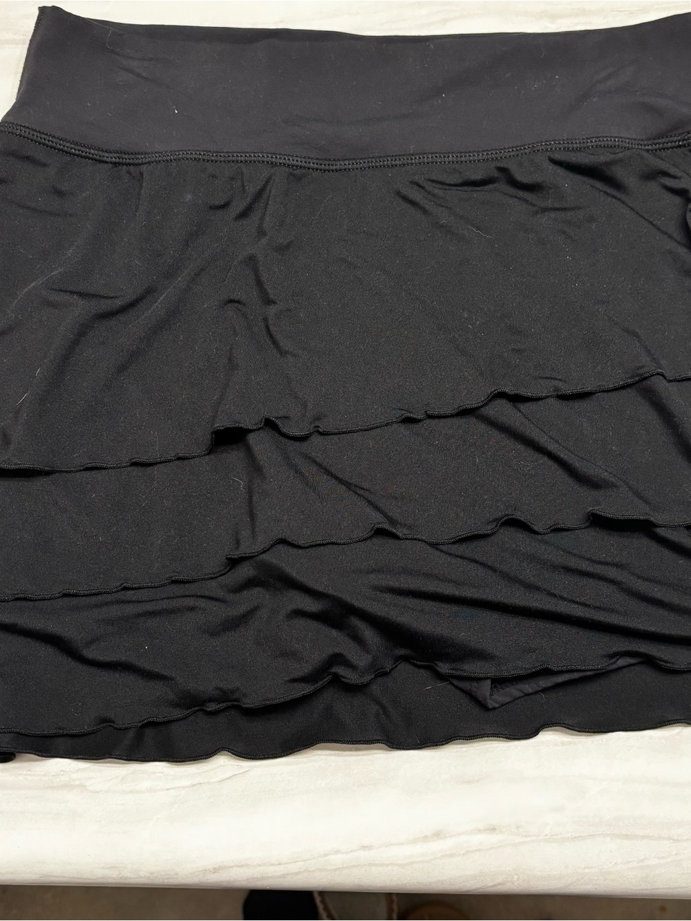 JoyLab Black Tiered Athletic Skirt with Ruffle Layers
